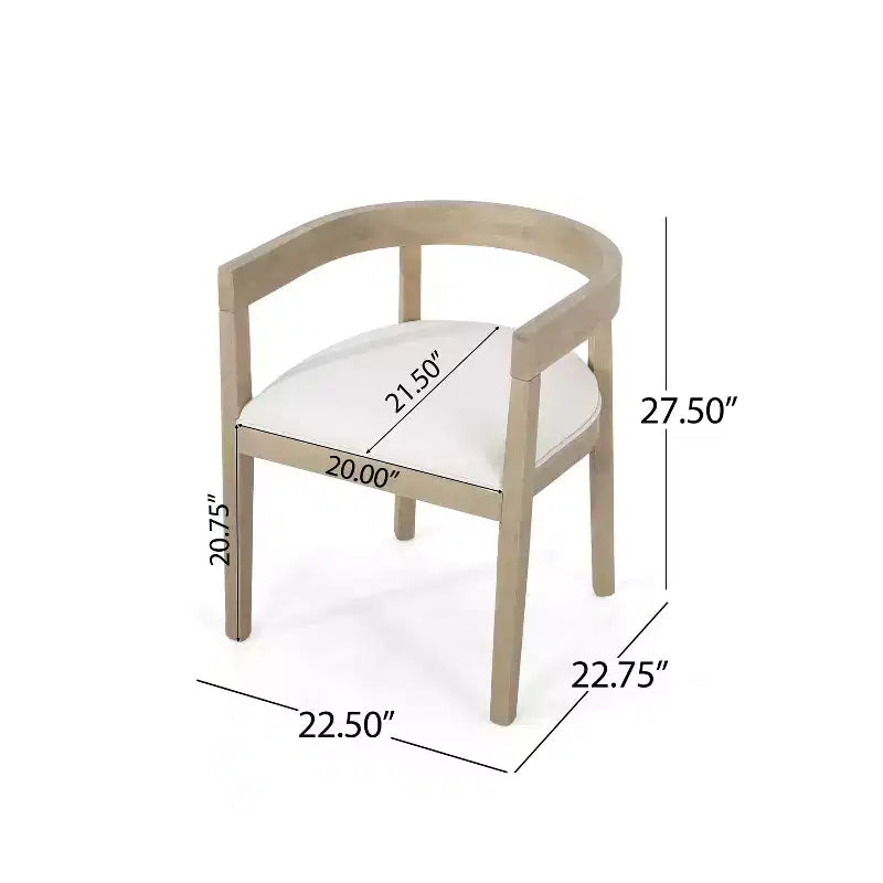 GDFStudio Ladieu rustieke 5-delige eetkamermeubelset van hout met stoffen bekleding