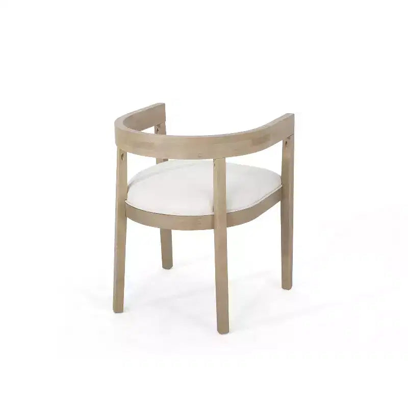 GDFStudio Ladieu rustieke 5-delige eetkamermeubelset van hout met stoffen bekleding