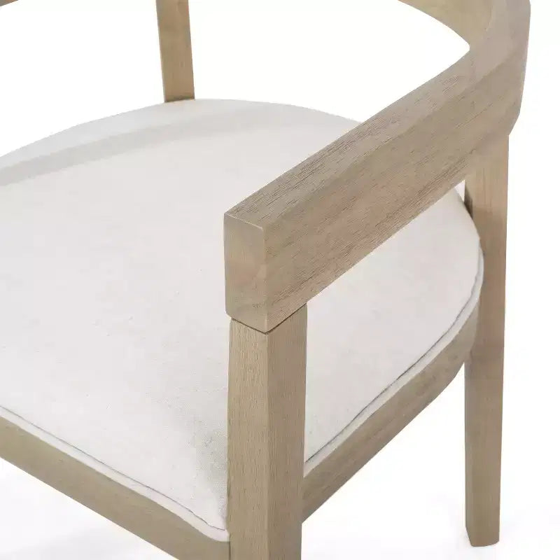 GDFStudio Ladieu rustieke 5-delige eetkamermeubelset van hout met stoffen bekleding