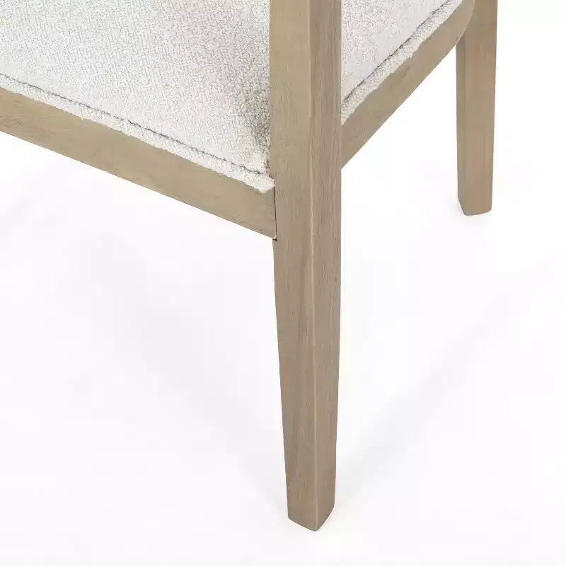 GDFStudio Ladieu rustieke 5-delige eetkamermeubelset van hout met stoffen bekleding