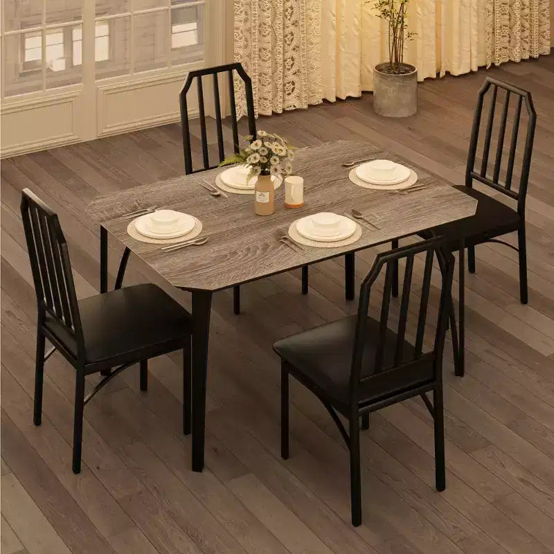 Vierkante eetkamertafelset met gestoffeerde stoelen, keukentafel voor thuis, appartement of kleine ruimte