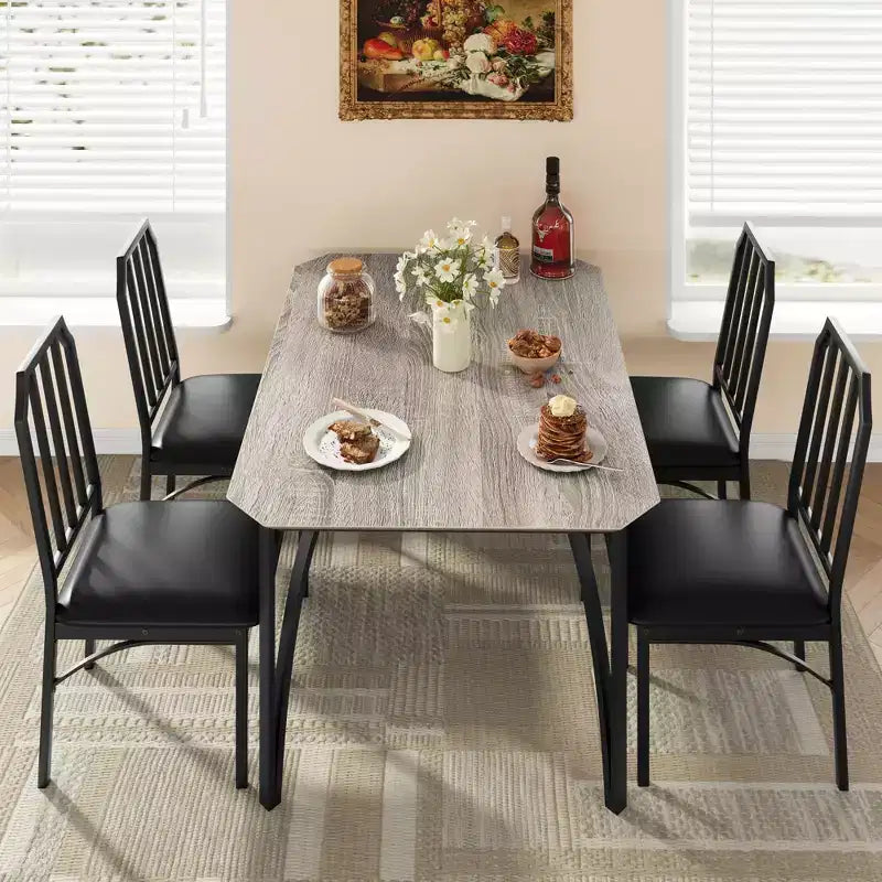 Vierkante eetkamertafelset met gestoffeerde stoelen, keukentafel voor thuis, appartement of kleine ruimte