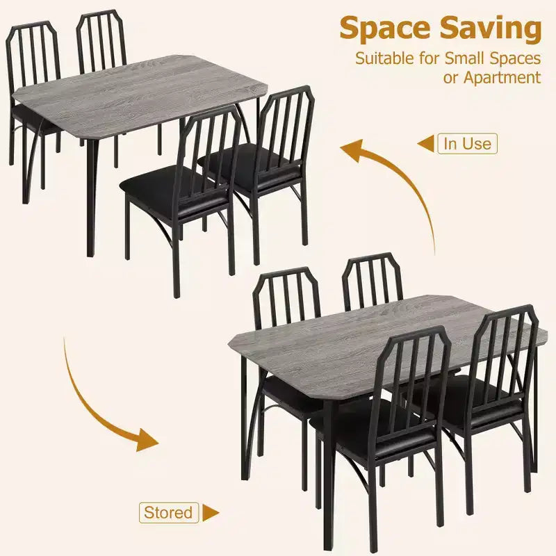 Vierkante eetkamertafelset met gestoffeerde stoelen, keukentafel voor thuis, appartement of kleine ruimte