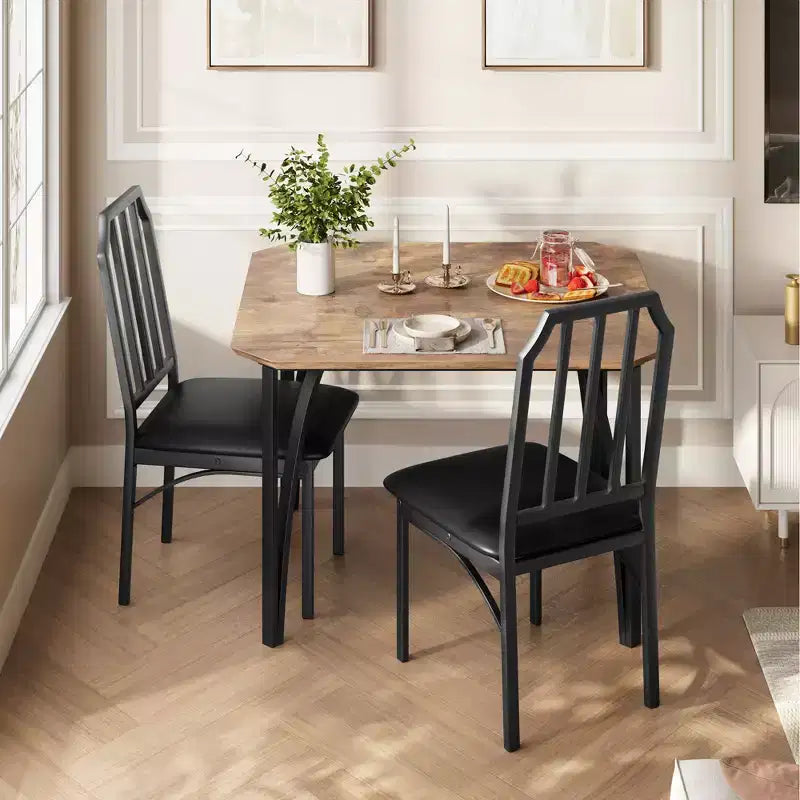 Vierkante eetkamertafelset met gestoffeerde stoelen, keukentafel voor thuis, appartement of kleine ruimte