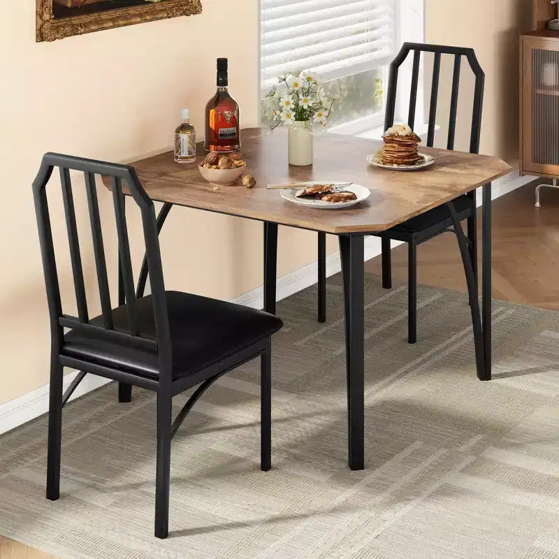 Vierkante eetkamertafelset met gestoffeerde stoelen, keukentafel voor thuis, appartement of kleine ruimte