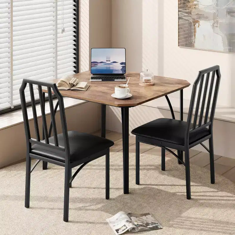 Vierkante eetkamertafelset met gestoffeerde stoelen, keukentafel voor thuis, appartement of kleine ruimte