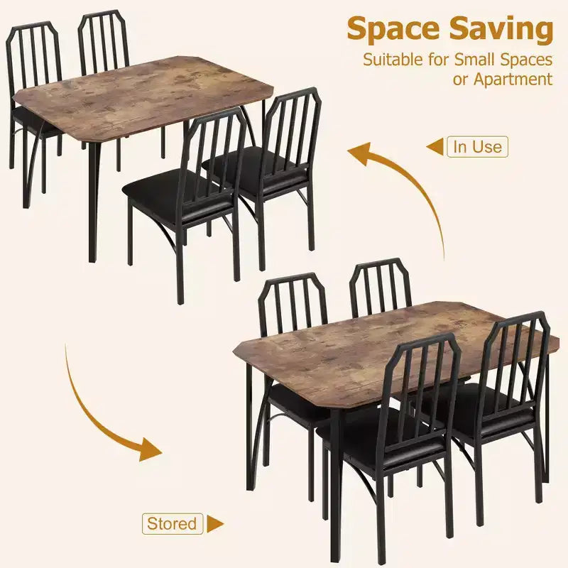 Vierkante eetkamertafelset met gestoffeerde stoelen, keukentafel voor thuis, appartement of kleine ruimte