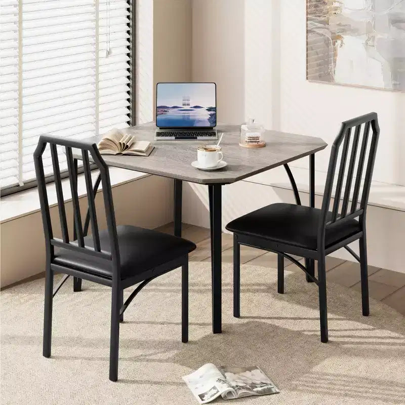 Vierkante eetkamertafelset met gestoffeerde stoelen, keukentafel voor thuis, appartement of kleine ruimte