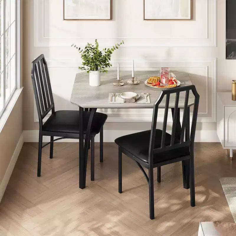 Vierkante eetkamertafelset met gestoffeerde stoelen, keukentafel voor thuis, appartement of kleine ruimte