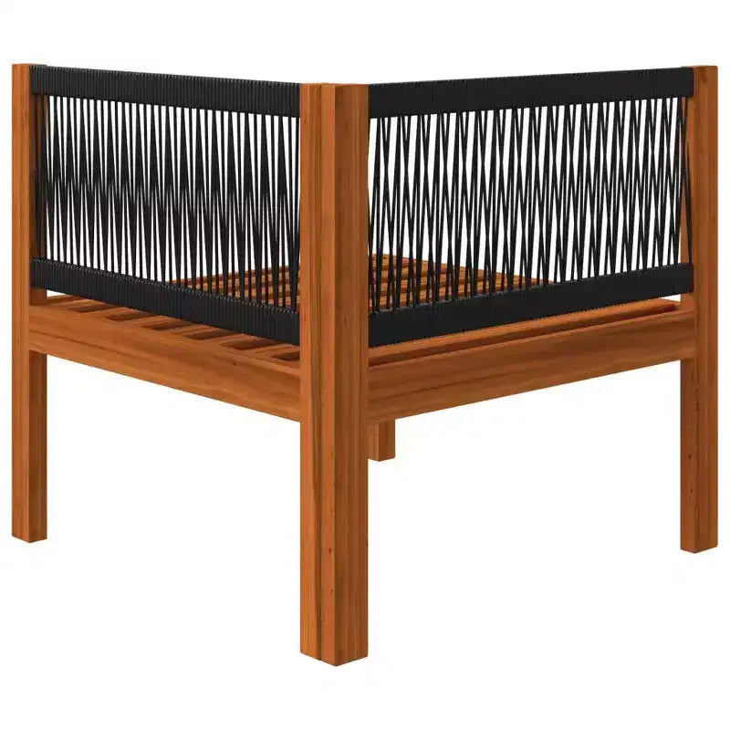 vidaXL loungeset voor terras van acaciahout met kussens - crème - ideaal voor tuin, terras en woonkamer - inclusief bank, fauteuil, voetenbank en tafel