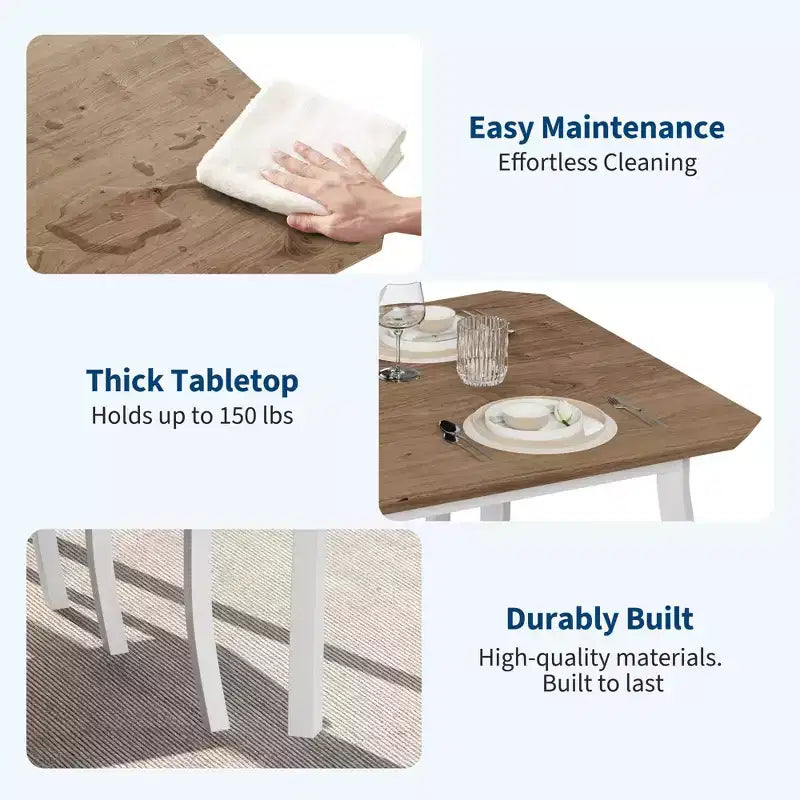 5-delige eetkamerset voor 4 personen, ruimtebesparende keukentafel met gestoffeerde stoelen en modern schuin hoekontwerp