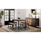 5-delige uitschuifbare eetkamerset, keukentafel met 2 stoelen en 2 banken, keukeneetset voor 4-6 personen, ruimtebesparende ontbijttafel