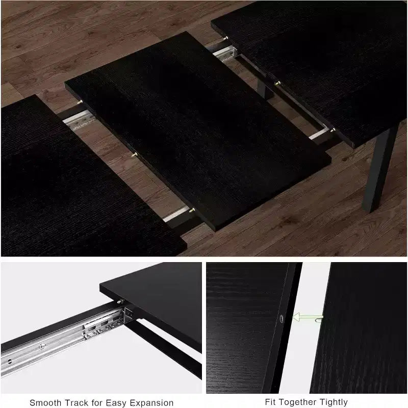 5-delige uitschuifbare eetkamerset, keukentafel met 2 stoelen en 2 banken, keukeneetset voor 4-6 personen, ruimtebesparende ontbijttafel