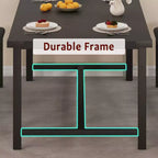 Eettafelset voor 4–6 personen, 63 inch uitschuifbare keukentafel met bank, rechthoekige tafelset met metalen frame en 2 gestoffeerde banken voor eetkamer of appartement