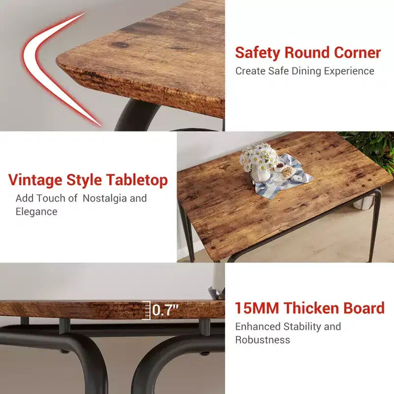 Eettafel voor 4 personen, kleine tafel- en stoelenset van 4, vierkante eethoekset met 4 stoelen, 5-delige keuken- en eetkamerset voor kleine ruimtes, appartement