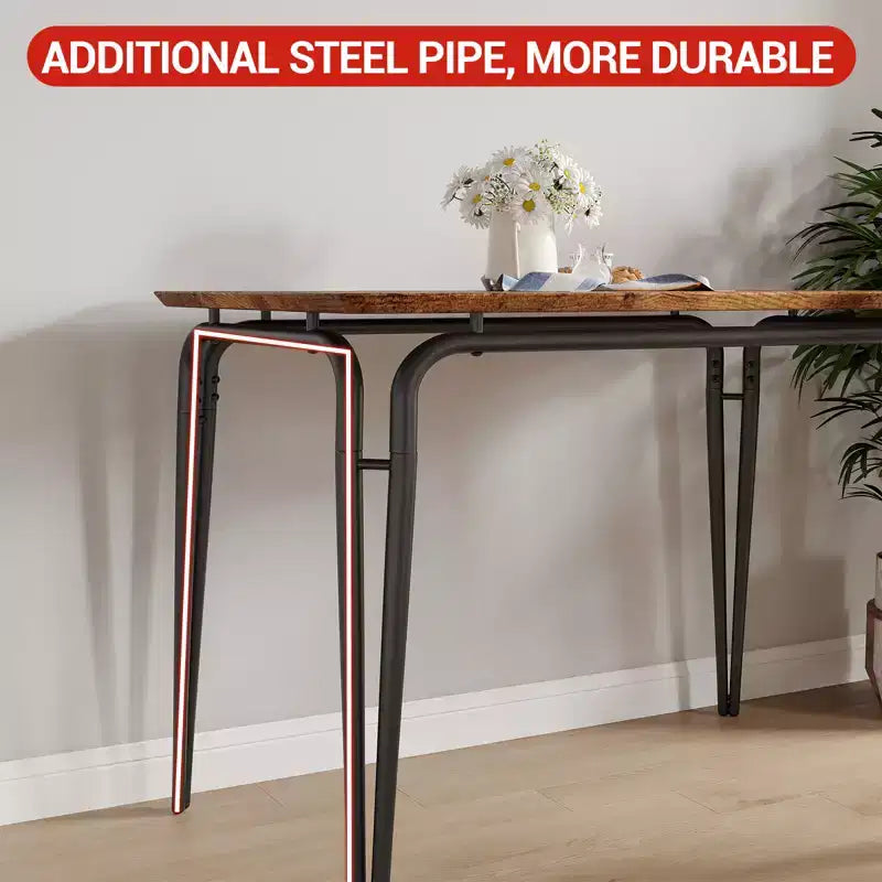 Eettafel voor 4 personen, kleine tafel- en stoelenset van 4, vierkante eethoekset met 4 stoelen, 5-delige keuken- en eetkamerset voor kleine ruimtes, appartement