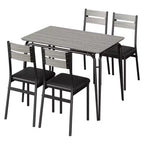 Eettafel voor 4 personen, kleine tafel- en stoelenset van 4, vierkante eethoekset met 4 stoelen, 5-delige keuken- en eetkamerset voor kleine ruimtes, appartement