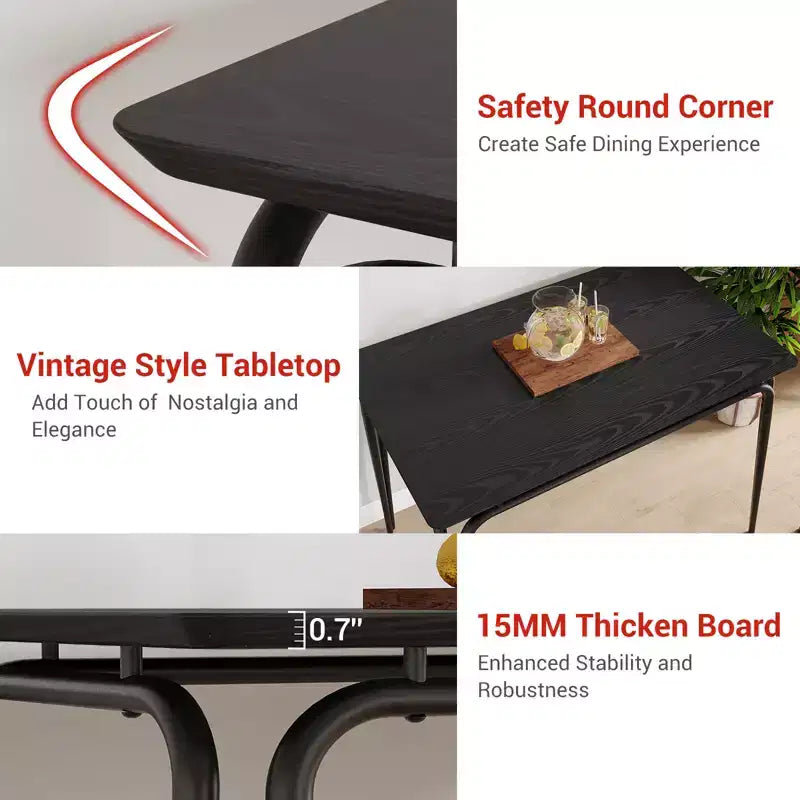 Eettafel voor 4 personen, kleine tafel- en stoelenset van 4, vierkante eethoekset met 4 stoelen, 5-delige keuken- en eetkamerset voor kleine ruimtes, appartement