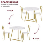 Eetset voor 2 personen, keukentafel en stoelen, moderne ronde keukentafelset, 3-delige eetkamertafelset voor kleine ruimtes, appartement, studio, diner