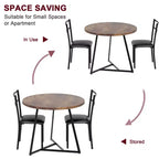 Eetset voor 2 personen, keukentafel en stoelen, moderne ronde keukentafelset, 3-delige eetkamertafelset voor kleine ruimtes, appartement, studio, diner
