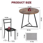 Eetset voor 2 personen, keukentafel en stoelen, moderne ronde keukentafelset, 3-delige eetkamertafelset voor kleine ruimtes, appartement, studio, diner