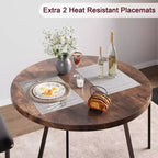 Eetset voor 2 personen, keukentafel en stoelen, moderne ronde keukentafelset, 3-delige eetkamertafelset voor kleine ruimtes, appartement, studio, diner
