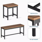 TROPOW Extendable Dining Table Set for 6-8 People, Farmhouse Style Wooden Table with 2 Benches and 2 Stools