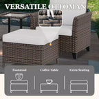 EAGLE PEAK Ocean Vista Patio Outdoor 5 piece Variated Brown Wicker Conversation Dining Chairs Set