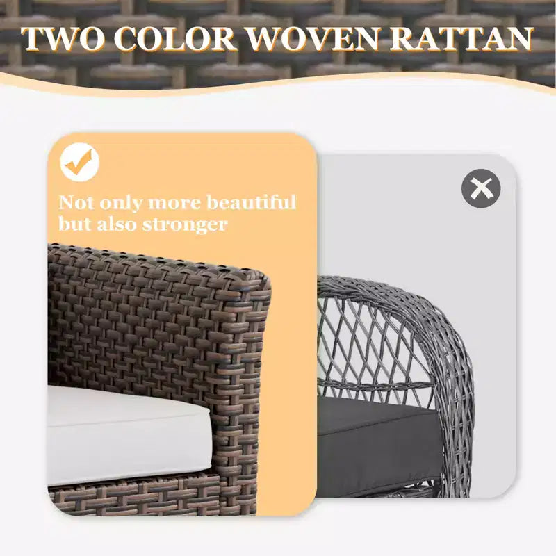 EAGLE PEAK Ocean Vista Patio Outdoor 5 piece Variated Brown Wicker Conversation Dining Chairs Set
