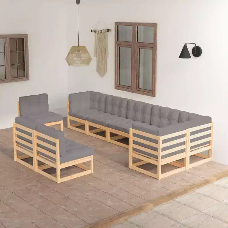 vidaXL tuinloungeset van natuurlijk massief grenenhout, modulair