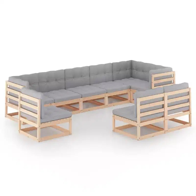 vidaXL tuinloungeset van natuurlijk massief grenenhout, modulair