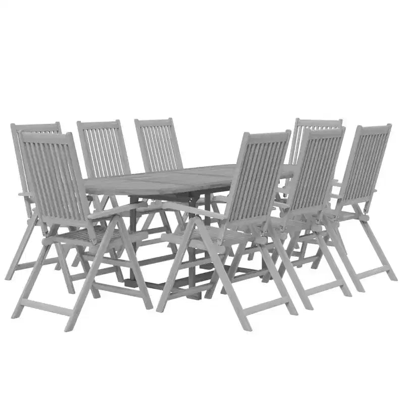 vidaXL eetset voor terras van massief acaciahout, 7-delig, tuinbank, ovaal/rechthoekig