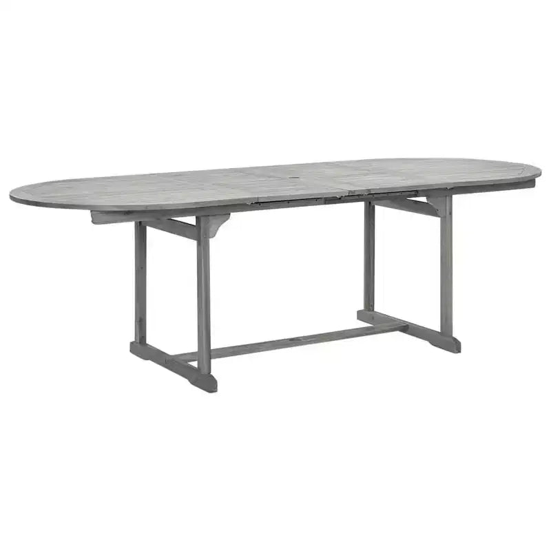 vidaXL eetset voor terras van massief acaciahout, 7-delig, tuinbank, ovaal/rechthoekig