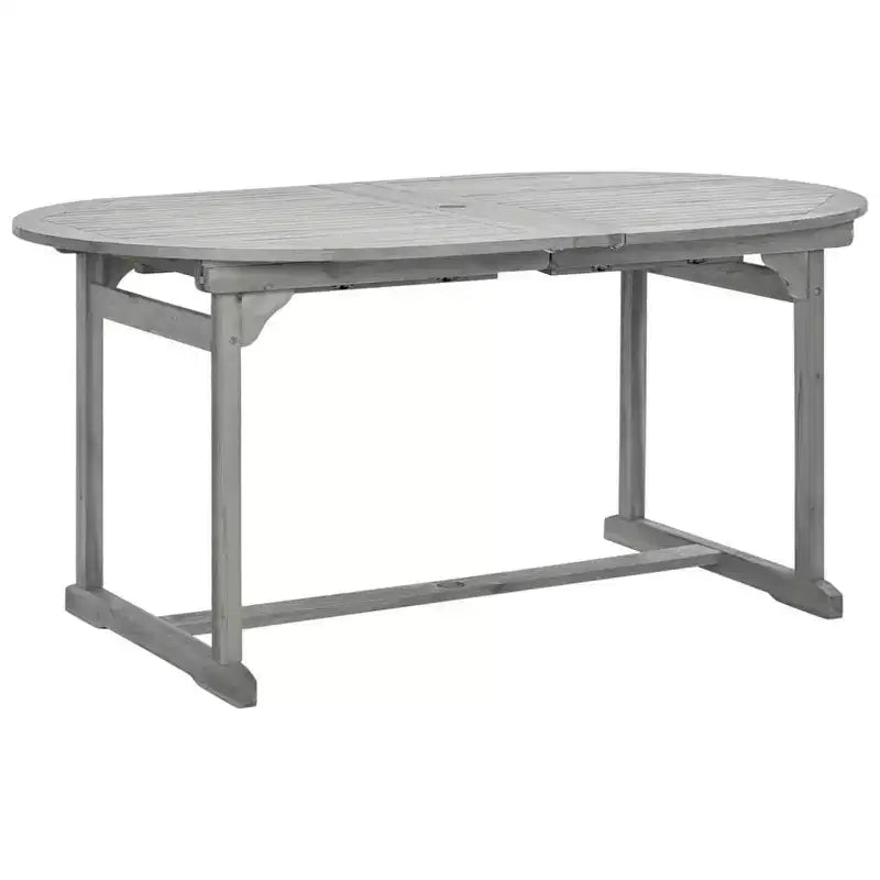vidaXL eetset voor terras van massief acaciahout, 7-delig, tuinbank, ovaal/rechthoekig
