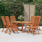 vidaXL eetset voor buiten met uitschuifbare tafel en stoelen, massief eucalyptushout