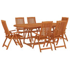vidaXL eetset voor buiten met uitschuifbare tafel en stoelen, massief eucalyptushout