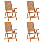 vidaXL eetset voor buiten met uitschuifbare tafel en stoelen, massief eucalyptushout