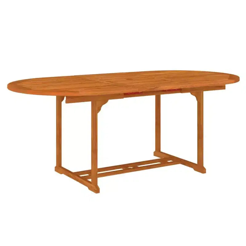 vidaXL eetset voor buiten met uitschuifbare tafel en stoelen, massief eucalyptushout