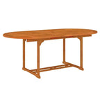 vidaXL eetset voor buiten met uitschuifbare tafel en stoelen, massief eucalyptushout