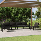 vidaXL loungeset voor in de tuin, antracietkleurig, aluminium, modulaire loungeset