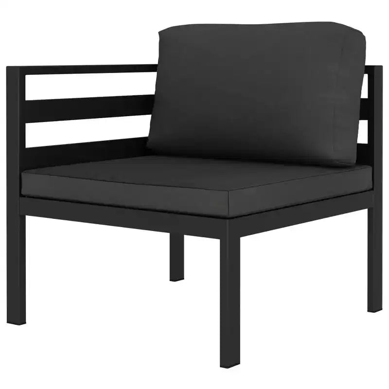 vidaXL loungeset voor in de tuin, antracietkleurig, aluminium, modulaire loungeset