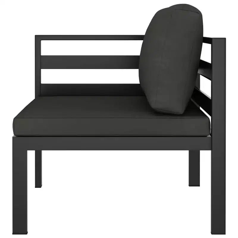 vidaXL loungeset voor in de tuin, antracietkleurig, aluminium, modulaire loungeset