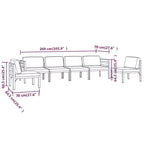 vidaXL loungeset voor in de tuin, antracietkleurig, aluminium, modulaire loungeset