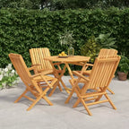 vidaXL Garden Dining Set Natural Wooden Color Solid Teak Wood Medium