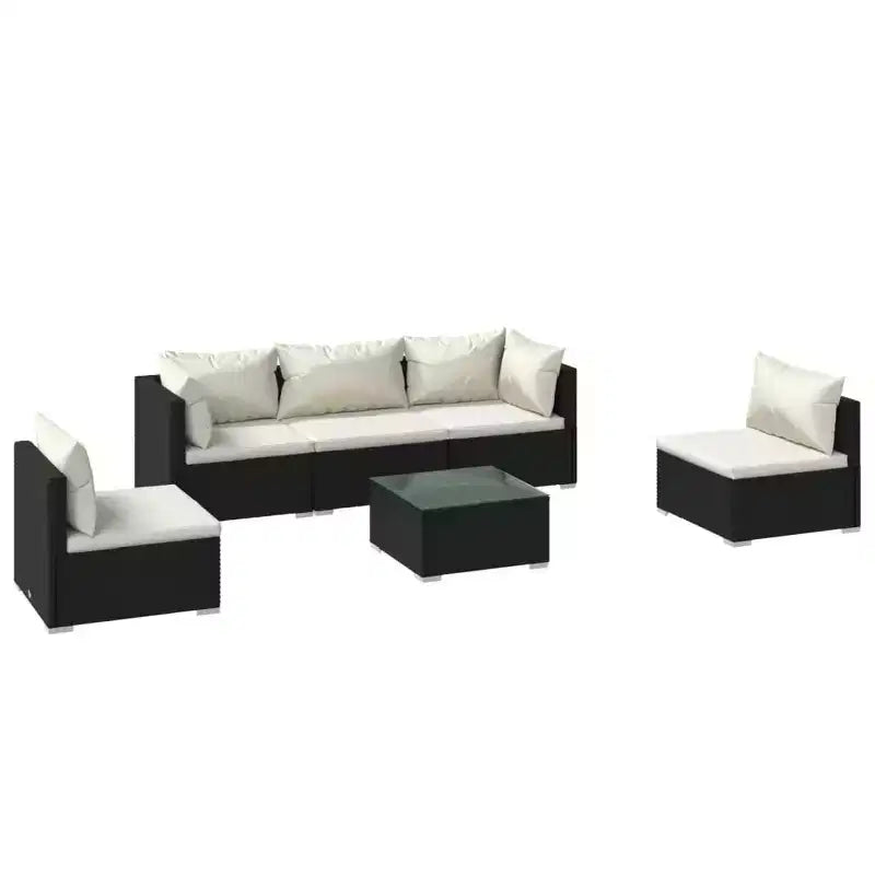 vidaXL Garden Lounge Set Black