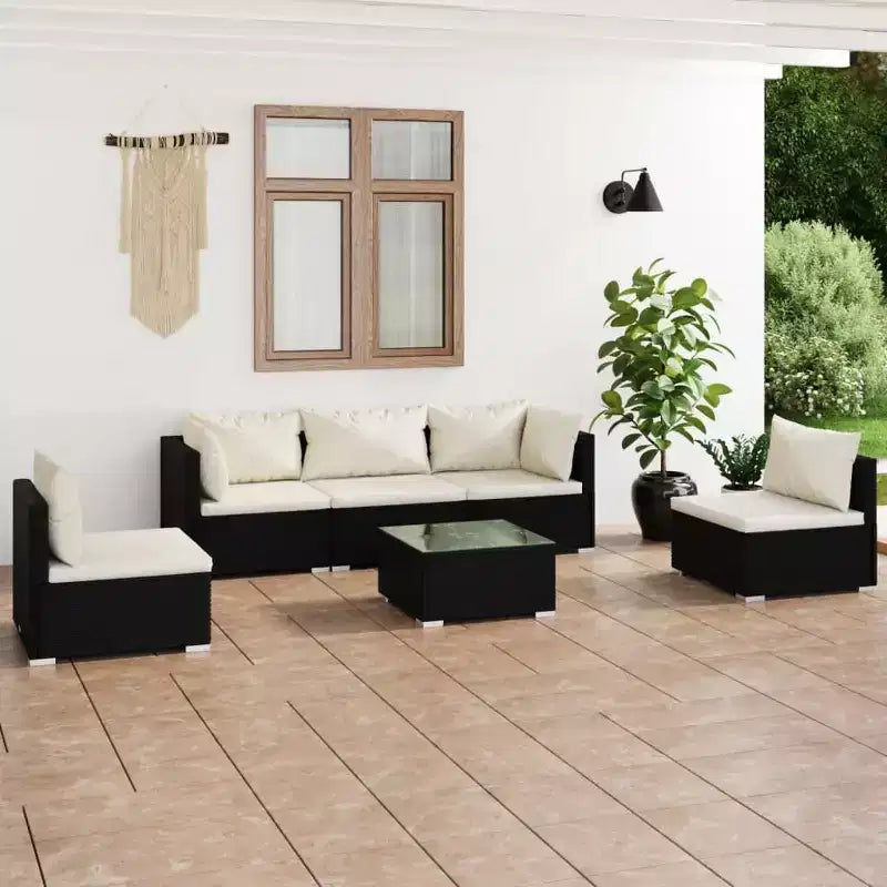 vidaXL Garden Lounge Set Black