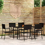 vidaXL Garden Dining Set - Black 55.1 Table Length 6 Items