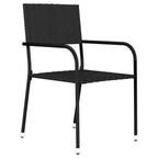 vidaXL Garden Dining Set - Black 55.1 Table Length 6 Items