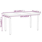 vidaXL Garden Dining Set - Black 55.1 Table Length 6 Items