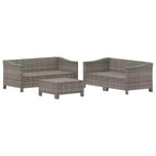 vidaXL 5-delige loungeset voor buiten met kussens, grijs polyrotan